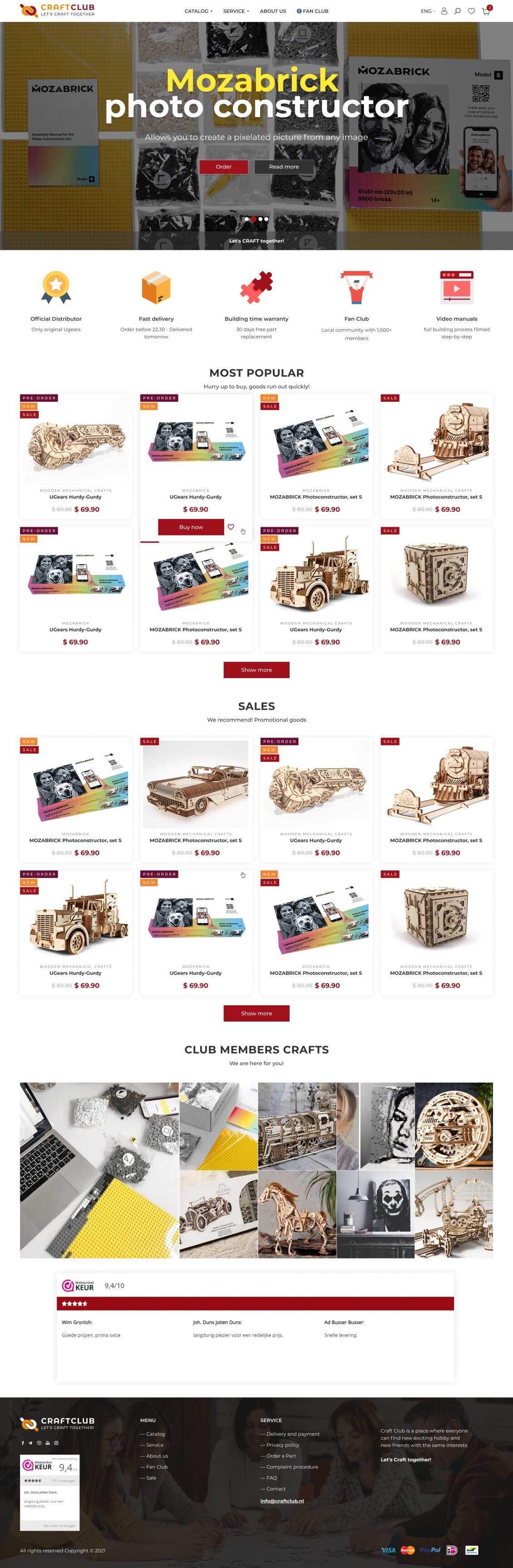 ™ Глянець, студія веб-дизайну — Online store of wooden models and photo puzzles Craftclub_10