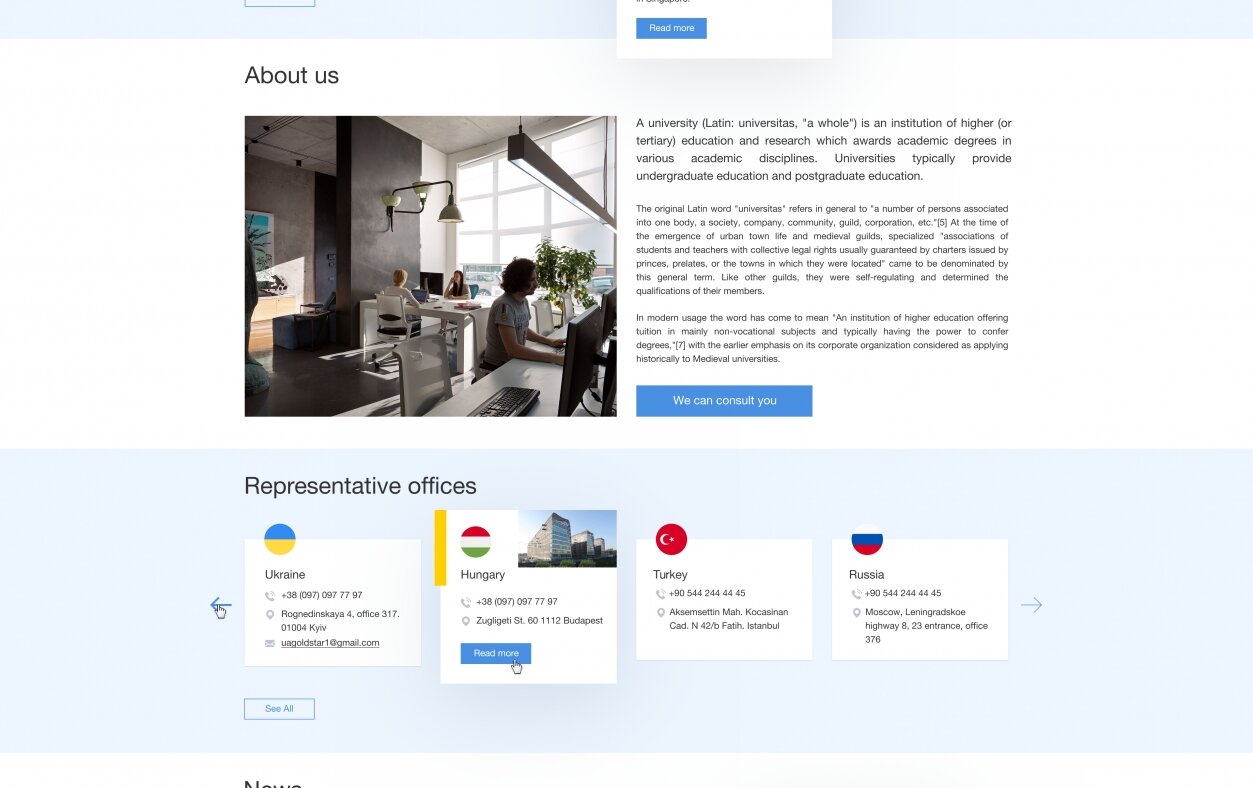 ™ Глянець, студія веб-дизайну — Corporate site for the international educational company &quot;UA GOLDSTAR&quot;_2