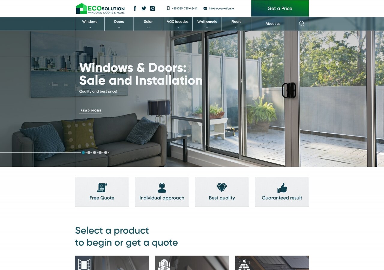 site development Corporate website for the company EcoSolution