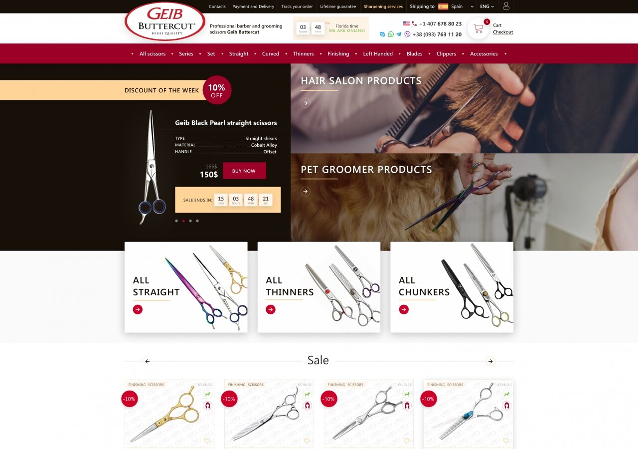 site development Online scissors store Geib Buttercut