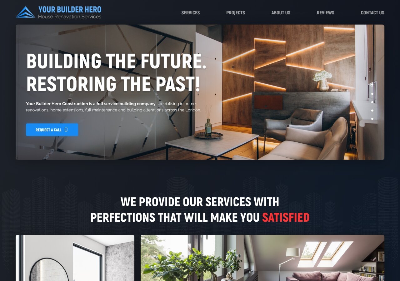 site development Your Builder Hero promo site