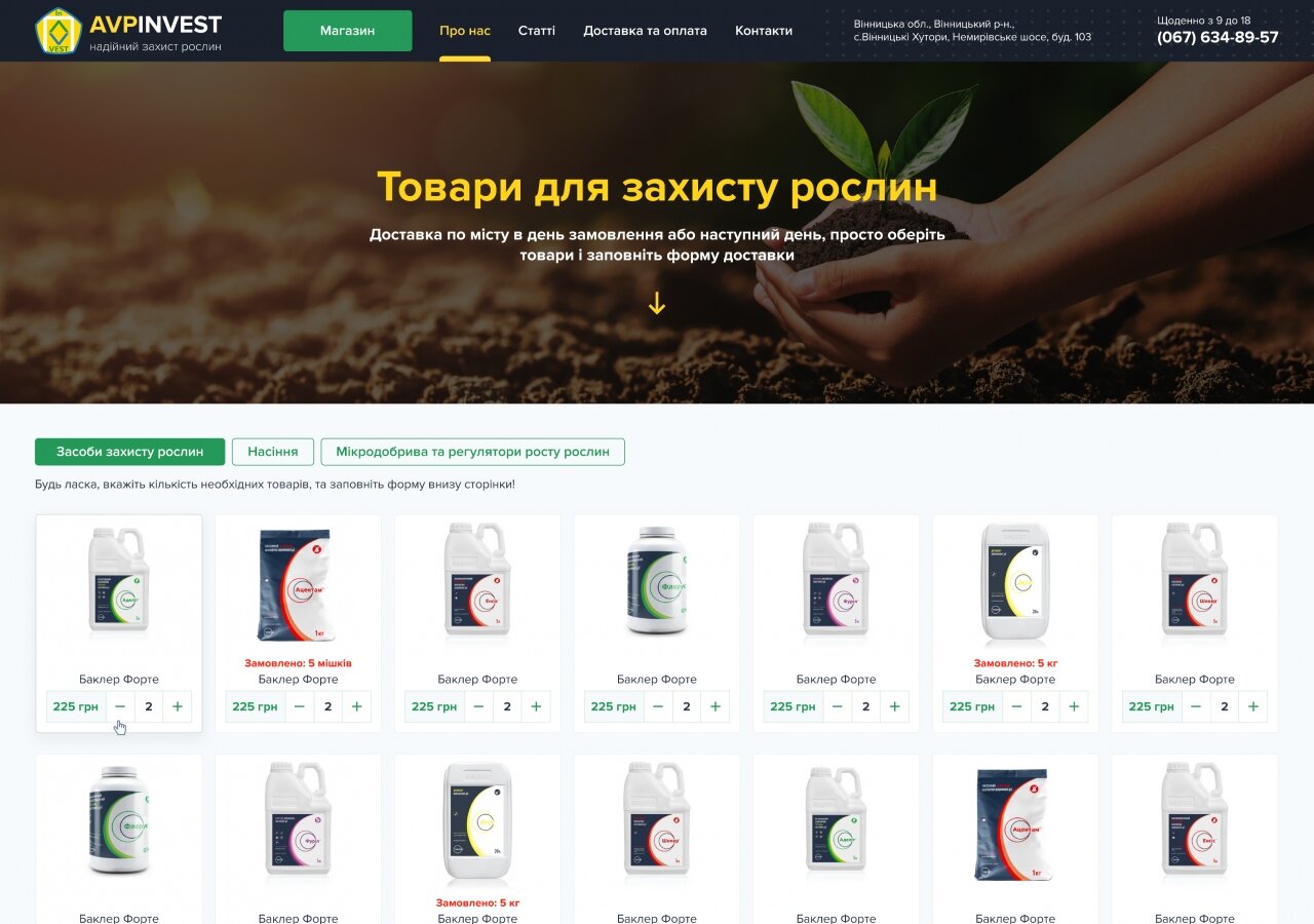 site development Sklep internetowy AVPINVEST