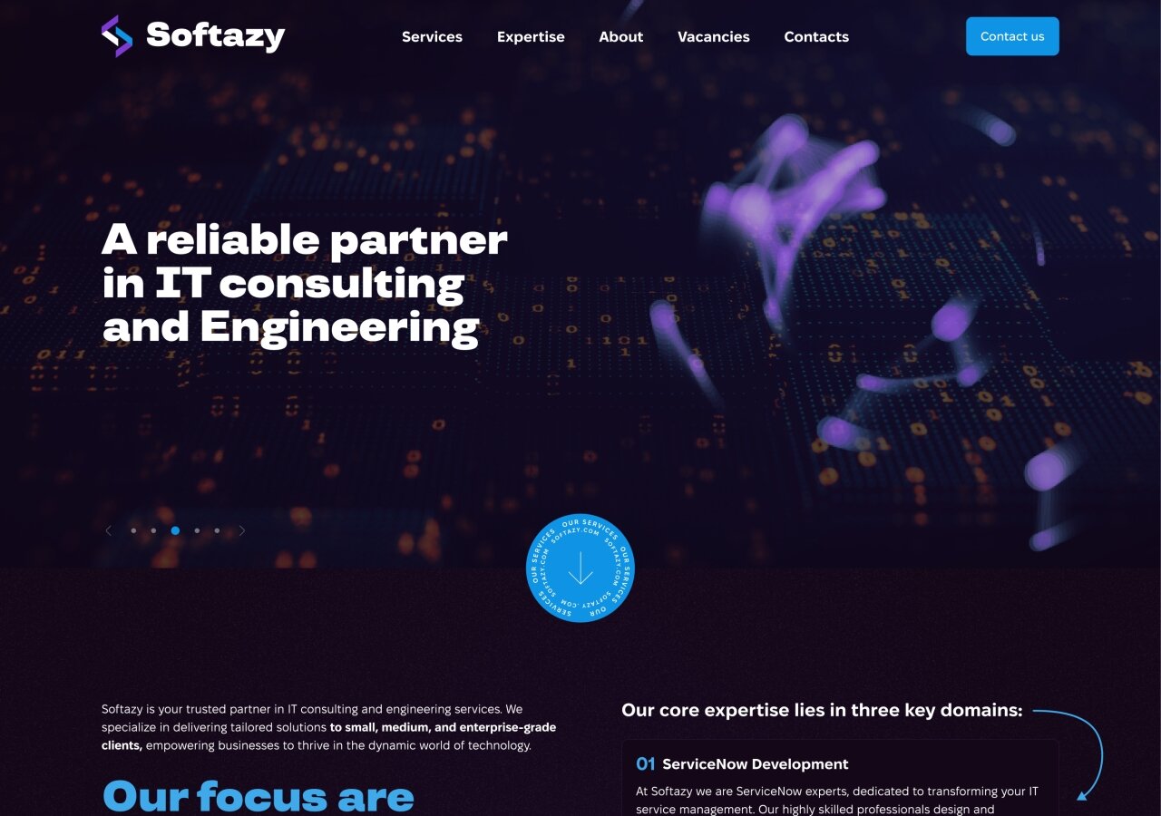 site development Strona promocyjna Softazy