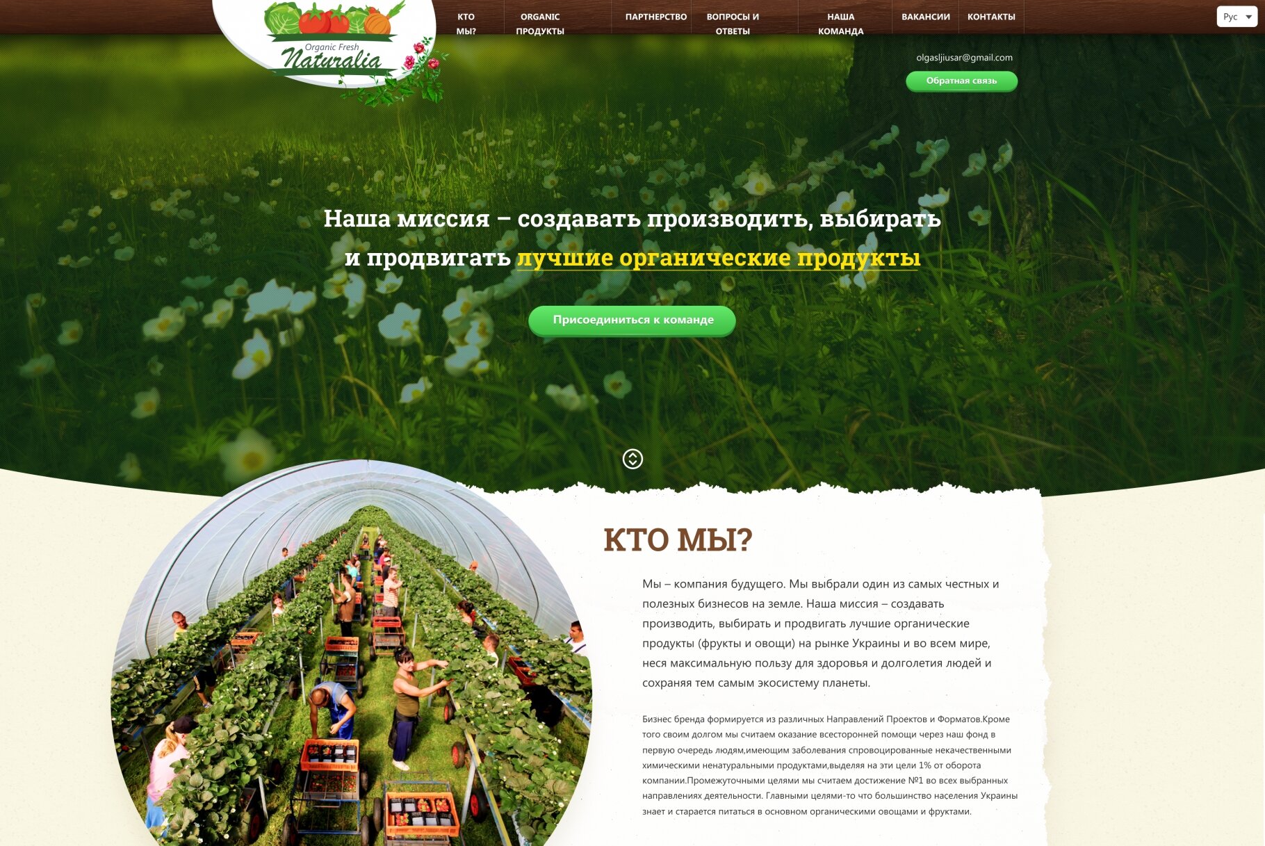 ™ Глянець, студія веб-дизайну — One-page Naturalia website Naturalia_1