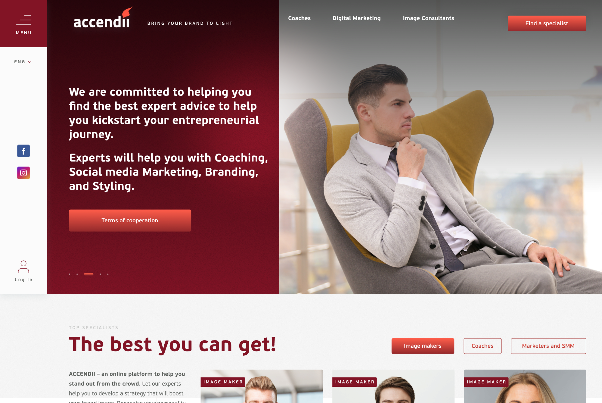 ™ Глянець, студія веб-дизайну — Accendii coach search service_1