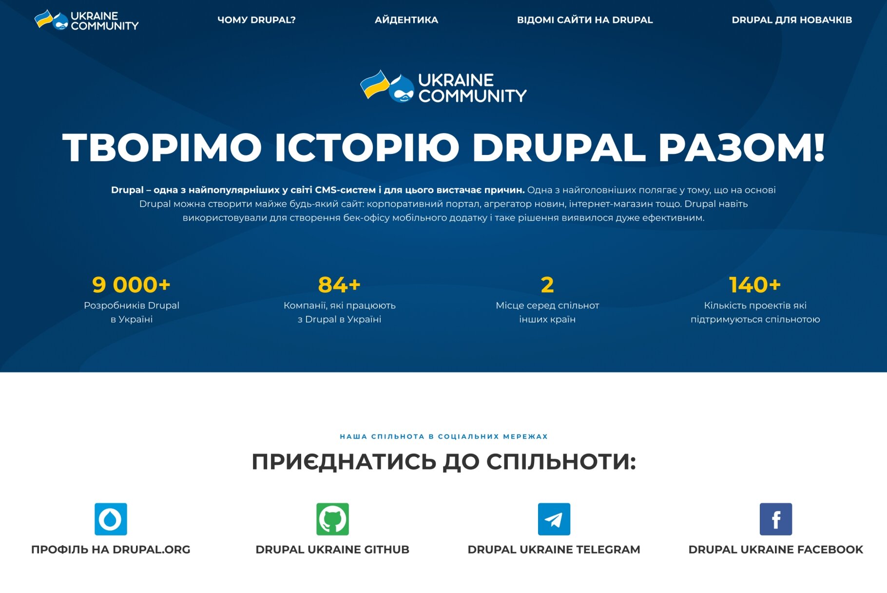 ™ Глянець, студія веб-дизайну — Promo site for Drupal Ukraine Community_2