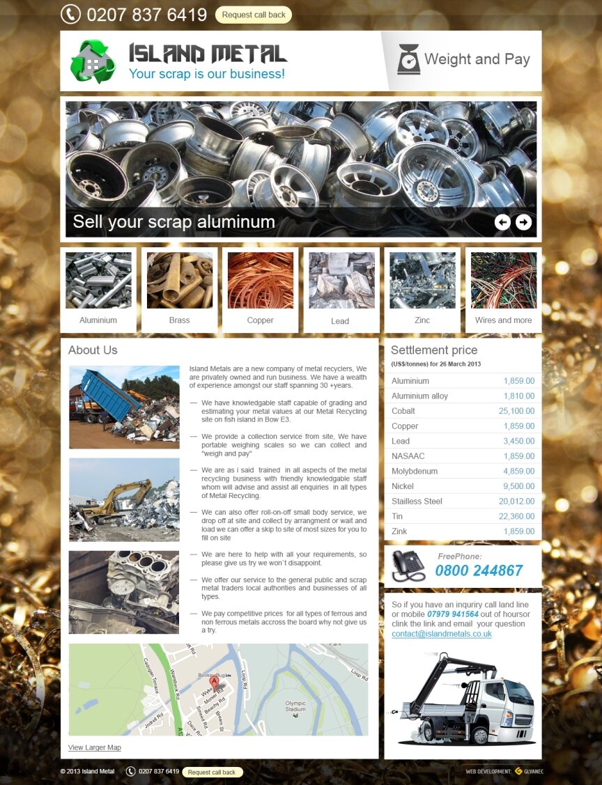 interior page design on the topic — Site «Island Metal» 0