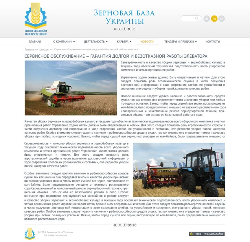 interior page design on the topic Agrarian industry — "Grain base of Ukraine" 4