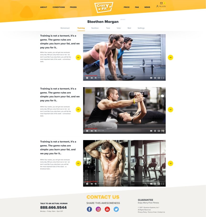 interior page design on the topic Sport and recreation — Сrazyfit 5