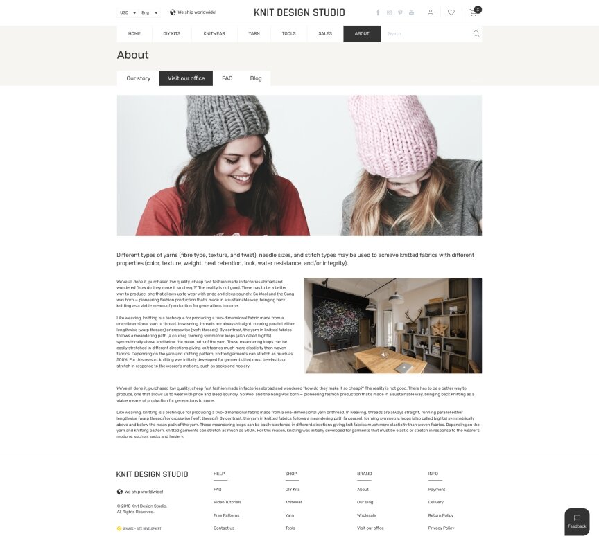 interior page design on the topic Motyw kobiecy — Sklep internetowy Knitdesign 4