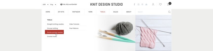 interior page design on the topic Motyw kobiecy — Sklep internetowy Knitdesign 18