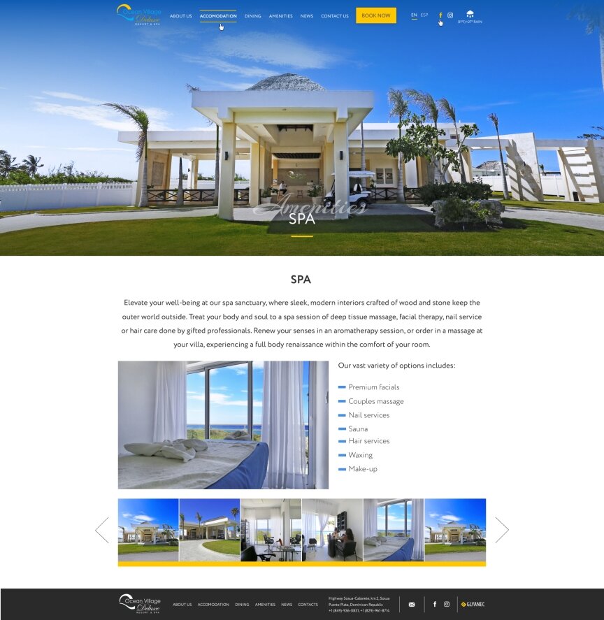 interior page design on the topic Tourism — The site of the luxury resort Ocean Village Deluxe 7