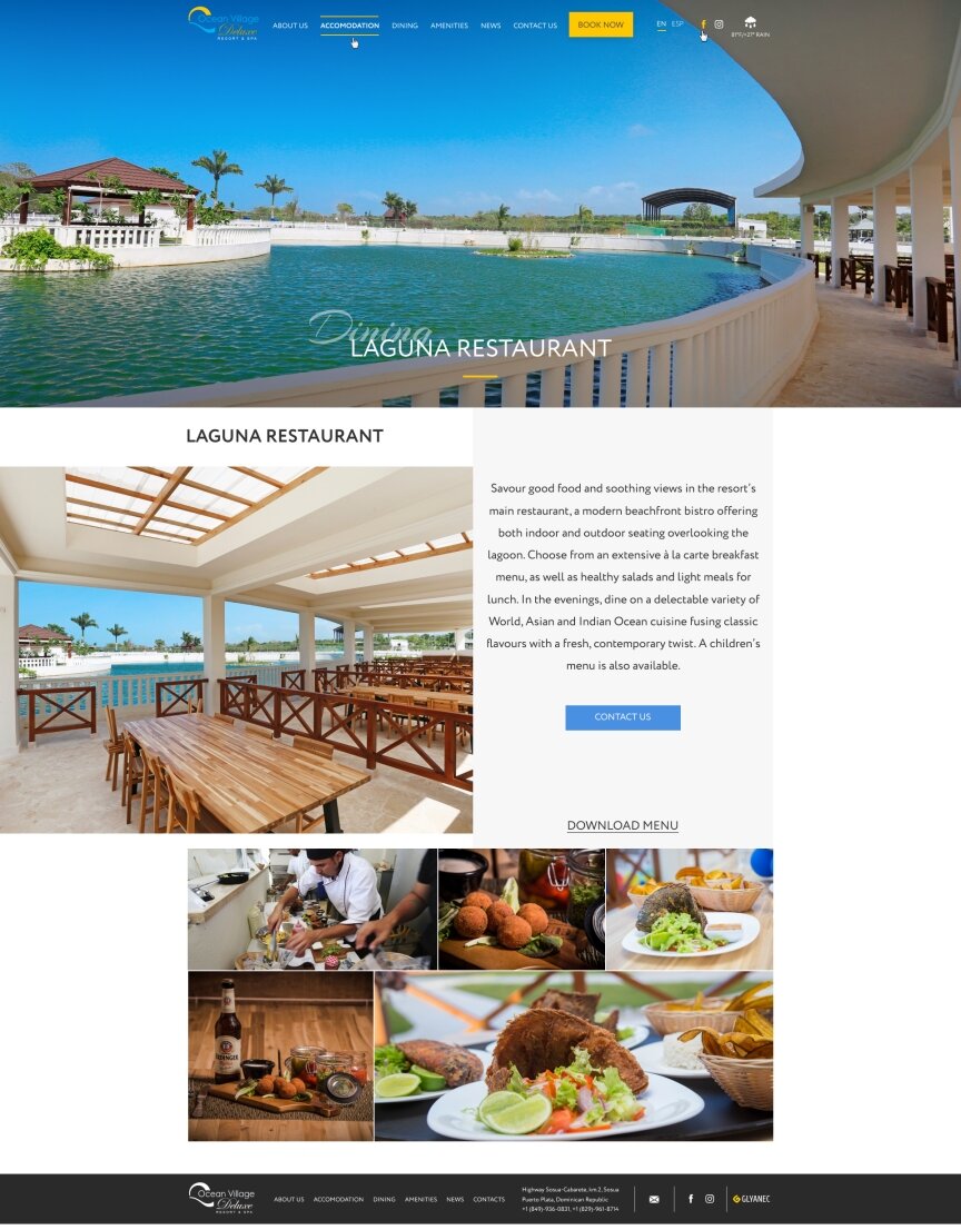 interior page design on the topic Tourism — The site of the luxury resort Ocean Village Deluxe 14