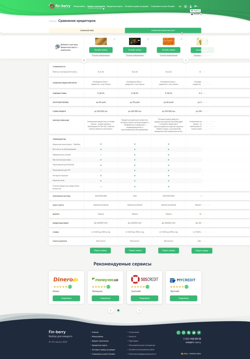 interior page design on the topic Financial and credit issues — The site is an individual function for Fin-Berry 26