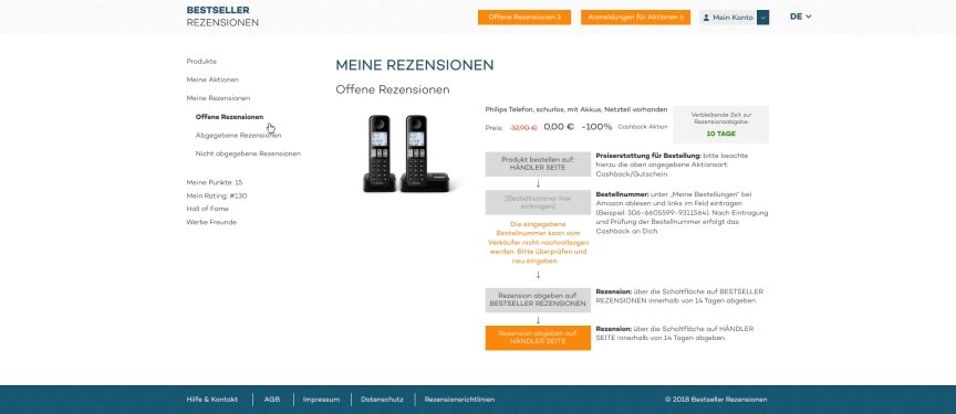 дизайн внутрених страниц на тему Бизнес и компании — Платформа отзывов Bestseller-rezensionen 8