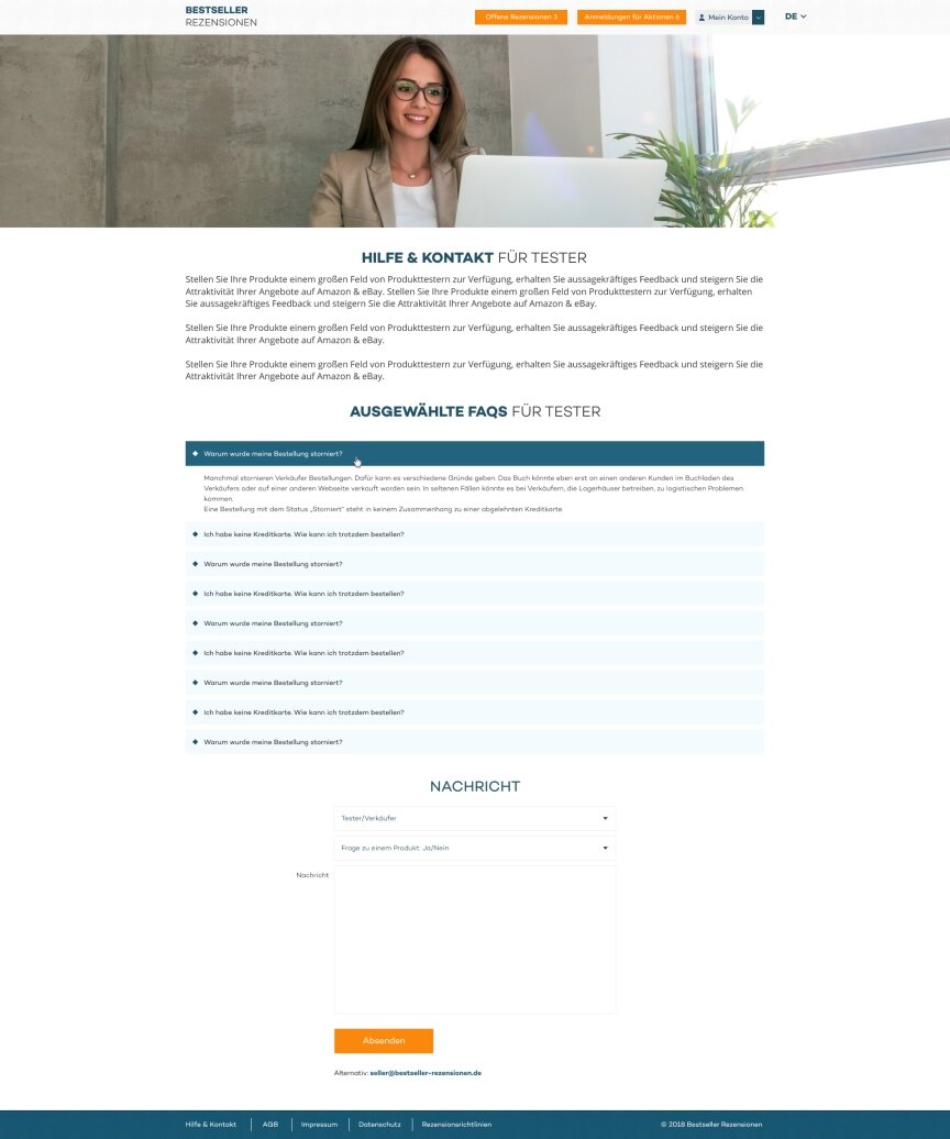 interior page design on the topic Business and company — Feedback Platform Bestseller-rezensionen 20