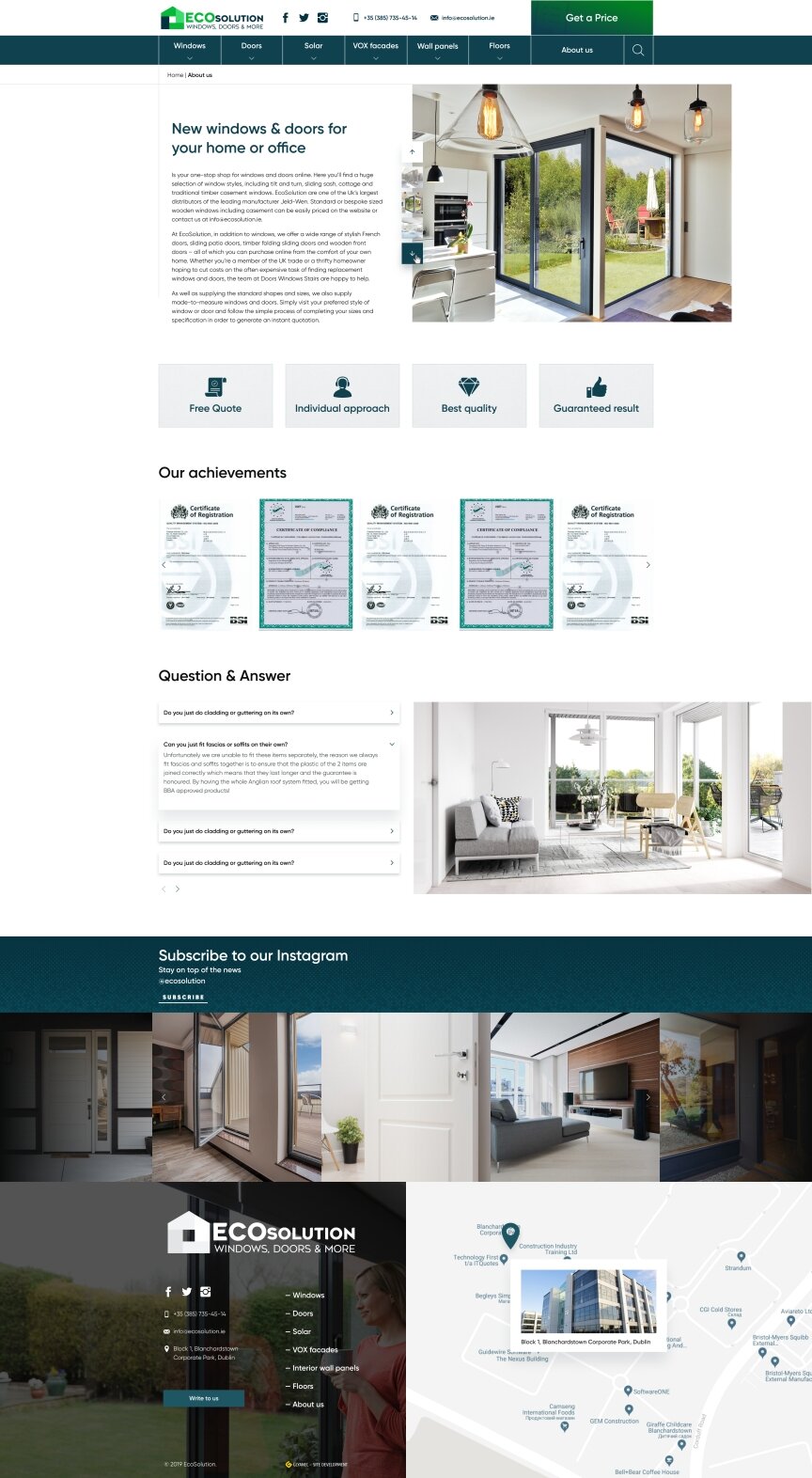 interior page design on the topic Strona jest w języku angielskim — Strona korporacyjna dla firmy EcoSolution 1