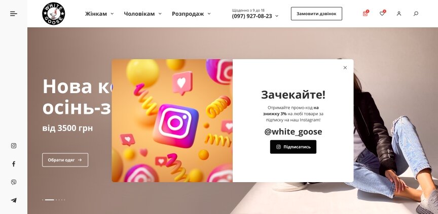 interior page design on the topic Ubrania i buty — Sklep internetowy z odzieżą wierzchnią White Goose 22