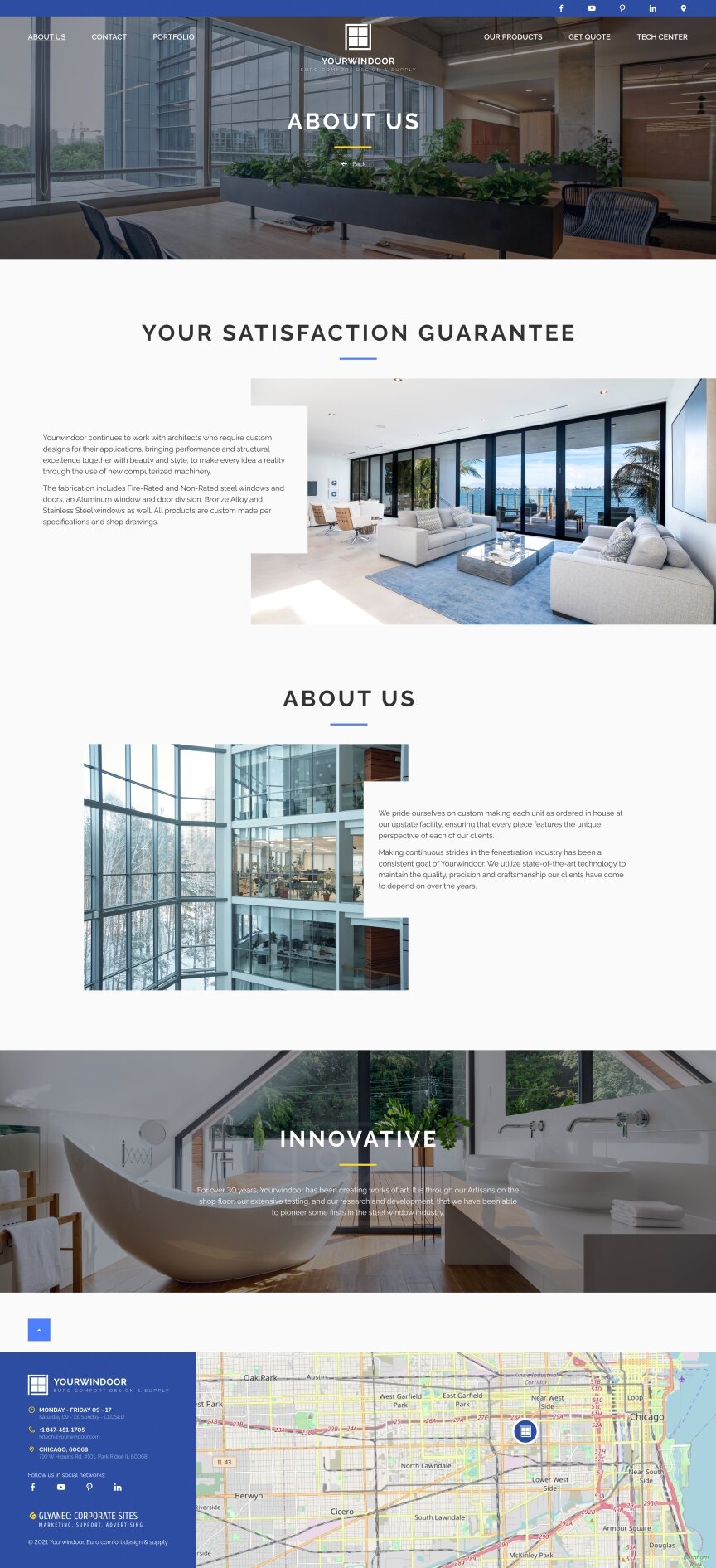 interior page design on the topic Budowa i naprawa — Strona korporacyjna firmy Yourwindoor 0