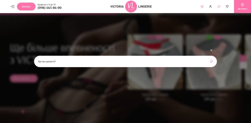 interior page design on the topic Clothing and footwear — Victoria Lingerie online store of underwear 11