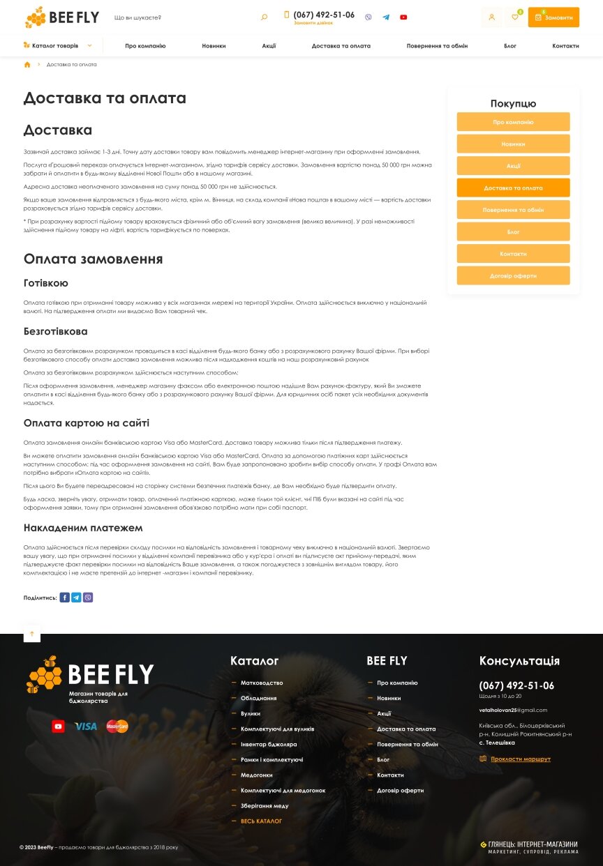 interior page design on the topic Biznes i firmy — Sklep internetowy firmy BeeFly 3