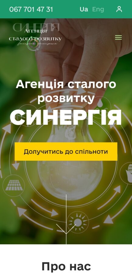 ™ Глянець, студія веб-дизайну — Корпоративний сайт для громадської організації «Синергія»_1